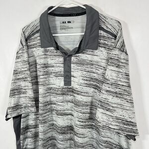 MSX Michael Strahan Golf Performance Polo Shirt Mens 3XLT Gray Geometric Stretch